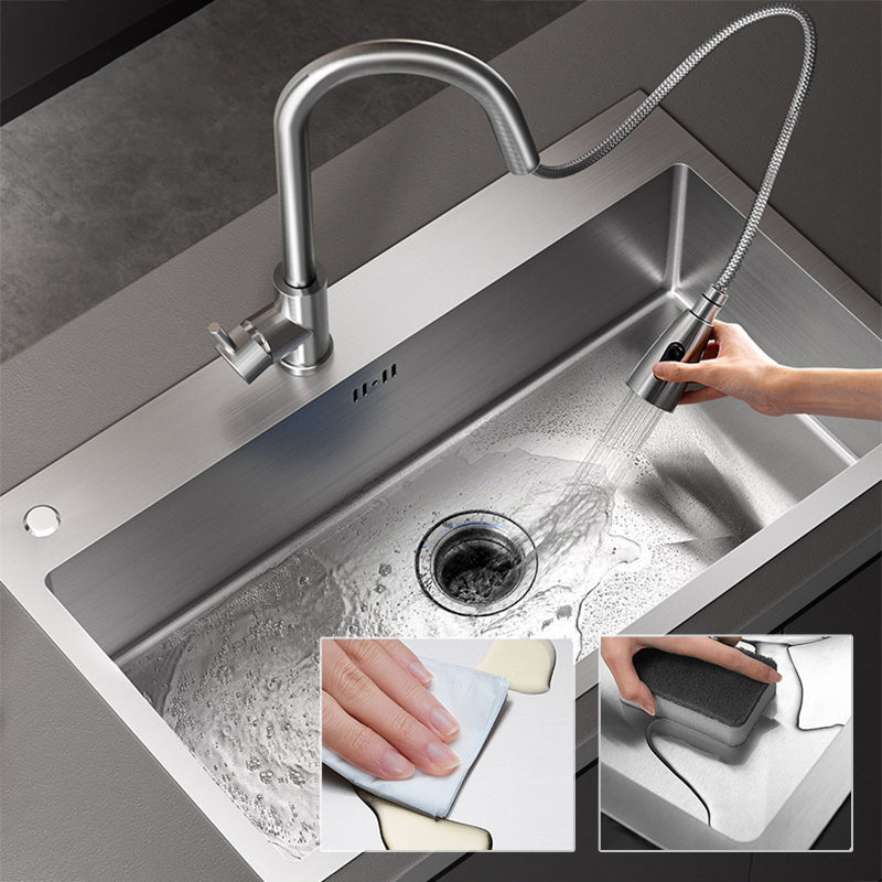 Classic Style Sink Stainless Steel Corrosion Resistant Sink for Kitchen Clearhalo 'Home Improvement' 'home_improvement' 'home_improvement_kitchen_sinks' 'Kitchen Remodel & Kitchen Fixtures' 'Kitchen Sinks & Faucet Components' 'Kitchen Sinks' 'kitchen_sinks' 6311769