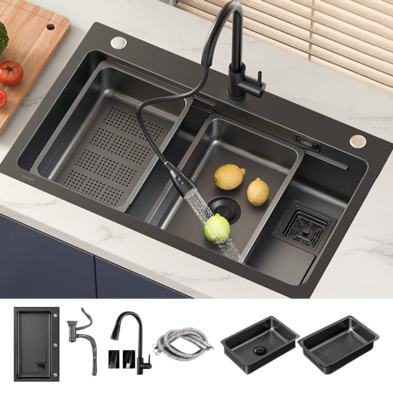 Classic Style Kitchen Sink Corrosion Resistant Stainless Steel Kitchen Sink Sink with Faucet Clearhalo 'Home Improvement' 'home_improvement' 'home_improvement_kitchen_sinks' 'Kitchen Remodel & Kitchen Fixtures' 'Kitchen Sinks & Faucet Components' 'Kitchen Sinks' 'kitchen_sinks' 6311781