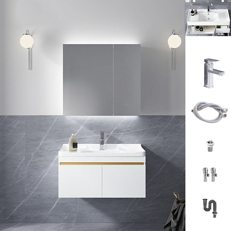 Gorgeous Space Saver Wooden Vanity Bathroom Vanity Cabinet with Mirror Cabinet Vanity & Faucet & Mirror Cabinet 28"L x 19"W x 16"H Smart Control Not Included Clearhalo 'Bathroom Remodel & Bathroom Fixtures' 'Bathroom Vanities' 'bathroom_vanities' 'Home Improvement' 'home_improvement' 'home_improvement_bathroom_vanities' 6311874