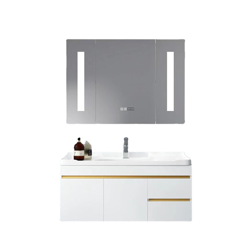 Gorgeous Space Saver Wooden Vanity Bathroom Vanity Cabinet with Mirror Cabinet Clearhalo 'Bathroom Remodel & Bathroom Fixtures' 'Bathroom Vanities' 'bathroom_vanities' 'Home Improvement' 'home_improvement' 'home_improvement_bathroom_vanities' 6311878