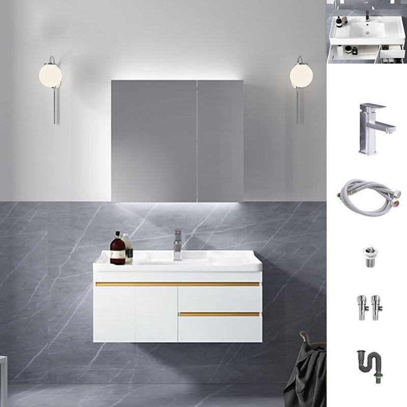 Gorgeous Space Saver Wooden Vanity Bathroom Vanity Cabinet with Mirror Cabinet Vanity & Faucet & Mirror Cabinet 32"L x 19"W x 16"H Smart Control Not Included Clearhalo 'Bathroom Remodel & Bathroom Fixtures' 'Bathroom Vanities' 'bathroom_vanities' 'Home Improvement' 'home_improvement' 'home_improvement_bathroom_vanities' 6311879