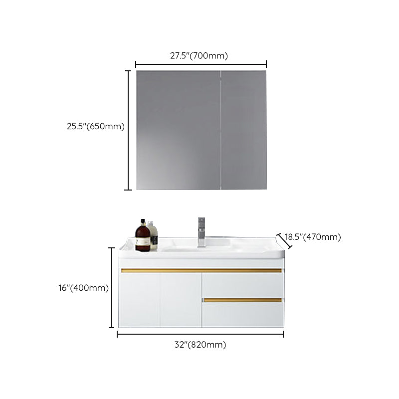 Gorgeous Space Saver Wooden Vanity Bathroom Vanity Cabinet with Mirror Cabinet Clearhalo 'Bathroom Remodel & Bathroom Fixtures' 'Bathroom Vanities' 'bathroom_vanities' 'Home Improvement' 'home_improvement' 'home_improvement_bathroom_vanities' 6311898