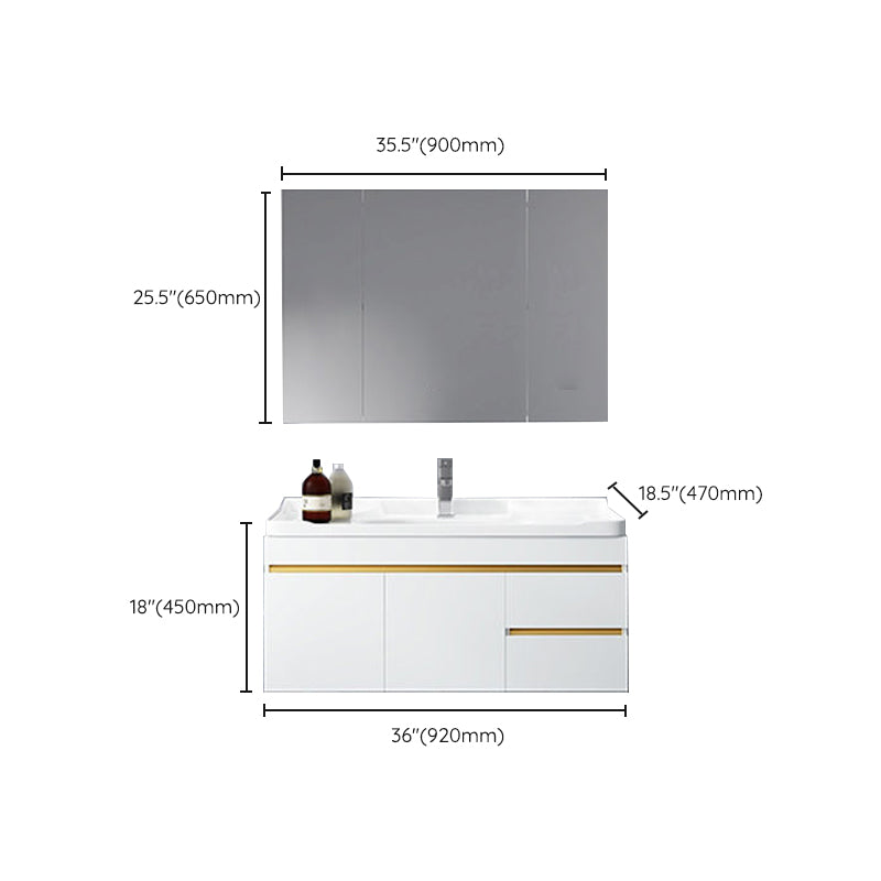 Gorgeous Space Saver Wooden Vanity Bathroom Vanity Cabinet with Mirror Cabinet Clearhalo 'Bathroom Remodel & Bathroom Fixtures' 'Bathroom Vanities' 'bathroom_vanities' 'Home Improvement' 'home_improvement' 'home_improvement_bathroom_vanities' 6311900