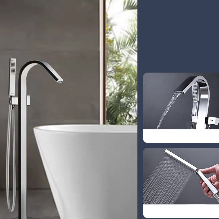 Modern Free Standing Tub Filler Faucet Copper Freestanding Tub Filler Trim Clearhalo 'Bathroom Remodel & Bathroom Fixtures' 'Bathtub Faucets' 'bathtub_faucets' 'Home Improvement' 'home_improvement' 'home_improvement_bathtub_faucets' 6312012