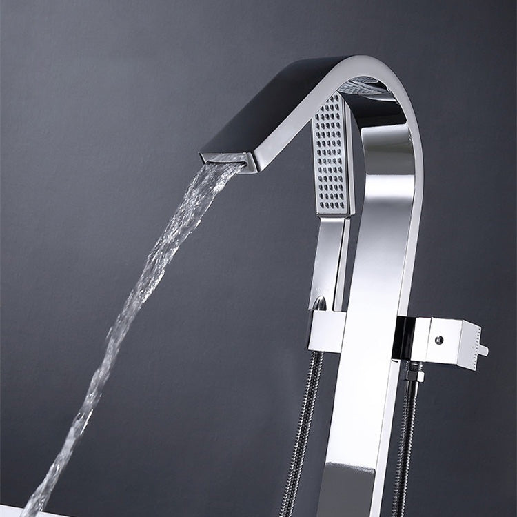 Modern Free Standing Tub Filler Faucet Copper Freestanding Tub Filler Trim Clearhalo 'Bathroom Remodel & Bathroom Fixtures' 'Bathtub Faucets' 'bathtub_faucets' 'Home Improvement' 'home_improvement' 'home_improvement_bathtub_faucets' 6312024