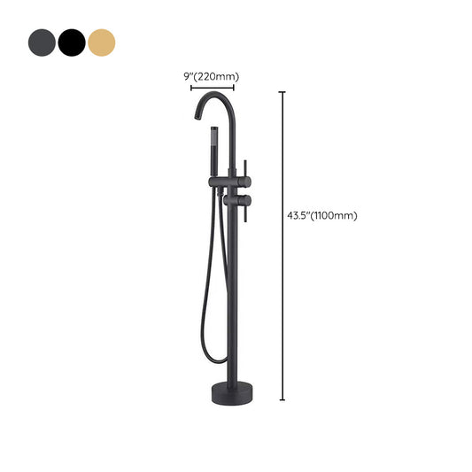 Modern Free Standing Tub Filler Faucet Copper Freestanding Tub Filler Trim Clearhalo 'Bathroom Remodel & Bathroom Fixtures' 'Bathtub Faucets' 'bathtub_faucets' 'Home Improvement' 'home_improvement' 'home_improvement_bathtub_faucets' 6312035