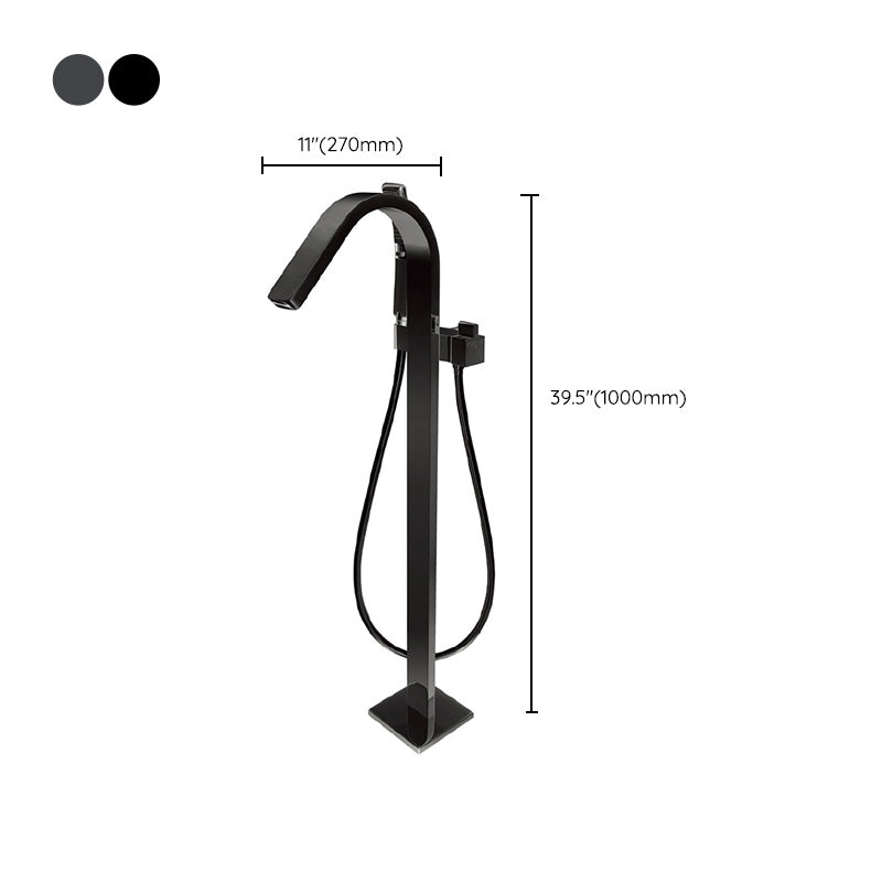 Modern Free Standing Tub Filler Faucet Copper Freestanding Tub Filler Trim Clearhalo 'Bathroom Remodel & Bathroom Fixtures' 'Bathtub Faucets' 'bathtub_faucets' 'Home Improvement' 'home_improvement' 'home_improvement_bathtub_faucets' 6312037