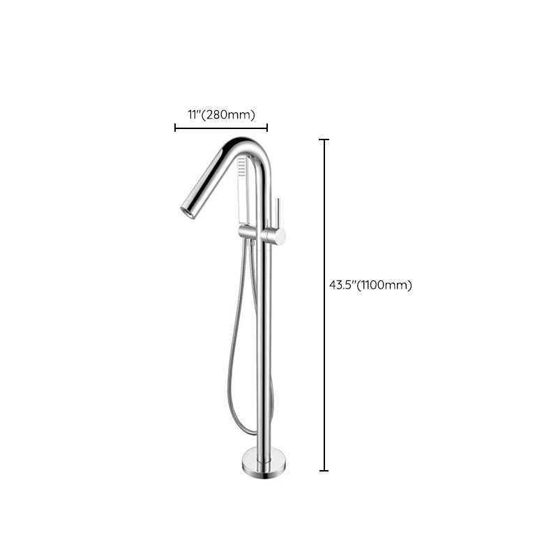 Modern Free Standing Tub Filler Faucet Copper Freestanding Tub Filler Trim Clearhalo 'Bathroom Remodel & Bathroom Fixtures' 'Bathtub Faucets' 'bathtub_faucets' 'Home Improvement' 'home_improvement' 'home_improvement_bathtub_faucets' 6312039