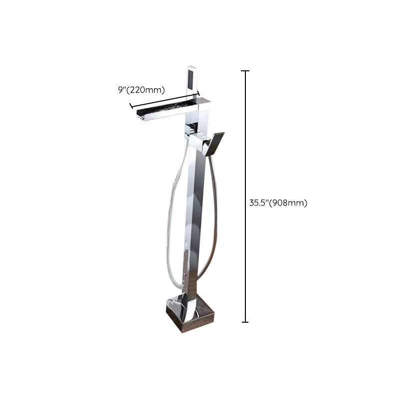 Modern Free Standing Tub Filler Faucet Copper Freestanding Tub Filler Trim Clearhalo 'Bathroom Remodel & Bathroom Fixtures' 'Bathtub Faucets' 'bathtub_faucets' 'Home Improvement' 'home_improvement' 'home_improvement_bathtub_faucets' 6312040