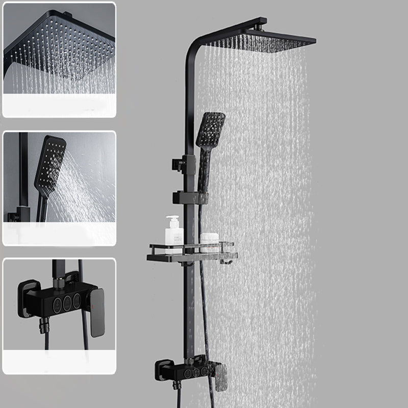 Modern Shower System Slide Bar Handheld Shower Head Wall Mounted Shower Set Black 3 Temperature Control Clearhalo 'Bathroom Remodel & Bathroom Fixtures' 'Home Improvement' 'home_improvement' 'home_improvement_shower_faucets' 'Shower Faucets & Systems' 'shower_faucets' 'Showers & Bathtubs Plumbing' 'Showers & Bathtubs' 6312097