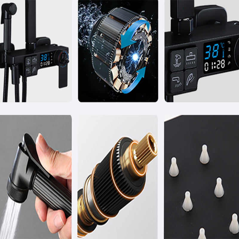 Modern Shower System Slide Bar Handheld Shower Head Wall Mounted Shower Set Clearhalo 'Bathroom Remodel & Bathroom Fixtures' 'Home Improvement' 'home_improvement' 'home_improvement_shower_faucets' 'Shower Faucets & Systems' 'shower_faucets' 'Showers & Bathtubs Plumbing' 'Showers & Bathtubs' 6312101