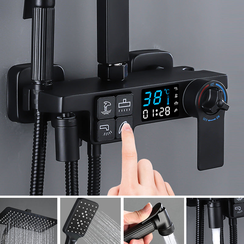 Modern Shower System Slide Bar Handheld Shower Head Wall Mounted Shower Set Clearhalo 'Bathroom Remodel & Bathroom Fixtures' 'Home Improvement' 'home_improvement' 'home_improvement_shower_faucets' 'Shower Faucets & Systems' 'shower_faucets' 'Showers & Bathtubs Plumbing' 'Showers & Bathtubs' 6312108