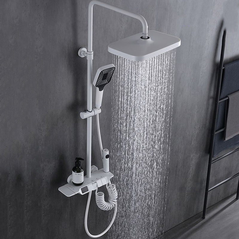 Wall Mounted Shower Metal Shower Faucet Arm Shower System with Slide Bar Clearhalo 'Bathroom Remodel & Bathroom Fixtures' 'Home Improvement' 'home_improvement' 'home_improvement_shower_faucets' 'Shower Faucets & Systems' 'shower_faucets' 'Showers & Bathtubs Plumbing' 'Showers & Bathtubs' 6312183