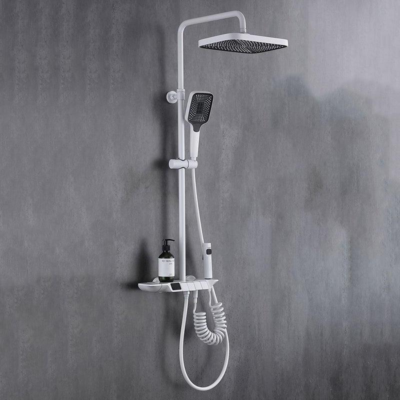 Wall Mounted Shower Metal Shower Faucet Arm Shower System with Slide Bar Clearhalo 'Bathroom Remodel & Bathroom Fixtures' 'Home Improvement' 'home_improvement' 'home_improvement_shower_faucets' 'Shower Faucets & Systems' 'shower_faucets' 'Showers & Bathtubs Plumbing' 'Showers & Bathtubs' 6312184
