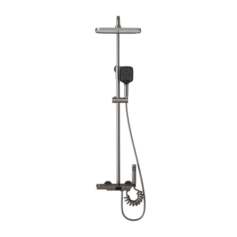 Wall Mounted Shower Arm Shower Faucet Adjustable Metal Shower System with Slide Bar Clearhalo 'Bathroom Remodel & Bathroom Fixtures' 'Home Improvement' 'home_improvement' 'home_improvement_shower_faucets' 'Shower Faucets & Systems' 'shower_faucets' 'Showers & Bathtubs Plumbing' 'Showers & Bathtubs' 6312197