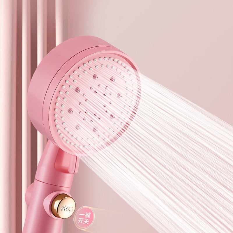 Modern Shower Head Plastic Bathroom Shower Head with Adjustable Spray Pattern Pink Clearhalo 'Bathroom Remodel & Bathroom Fixtures' 'Home Improvement' 'home_improvement' 'home_improvement_shower_heads' 'Shower Heads' 'shower_heads' 'Showers & Bathtubs Plumbing' 'Showers & Bathtubs' 6312272