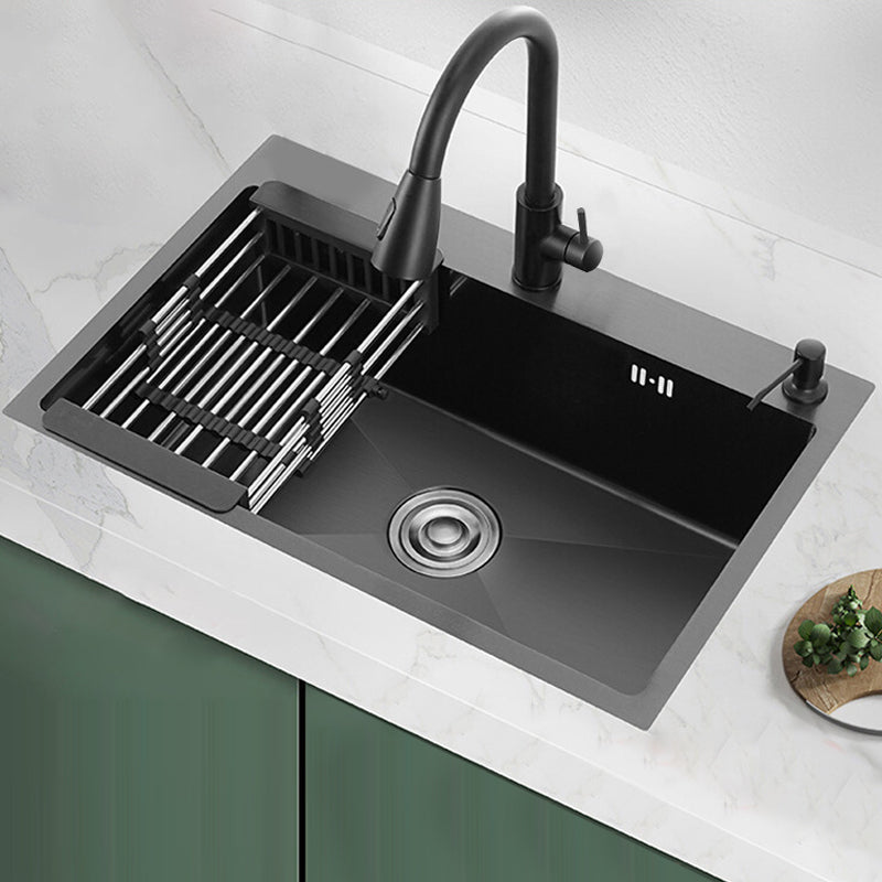 Contemporary Kitchen Sink Stainless Steel 2 Holes Drop-In Kitchen Sink Clearhalo 'Home Improvement' 'home_improvement' 'home_improvement_kitchen_sinks' 'Kitchen Remodel & Kitchen Fixtures' 'Kitchen Sinks & Faucet Components' 'Kitchen Sinks' 'kitchen_sinks' 6312503