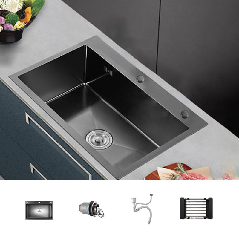 Contemporary Kitchen Sink Stainless Steel 2 Holes Drop-In Kitchen Sink Sink Only None Clearhalo 'Home Improvement' 'home_improvement' 'home_improvement_kitchen_sinks' 'Kitchen Remodel & Kitchen Fixtures' 'Kitchen Sinks & Faucet Components' 'Kitchen Sinks' 'kitchen_sinks' 6312507