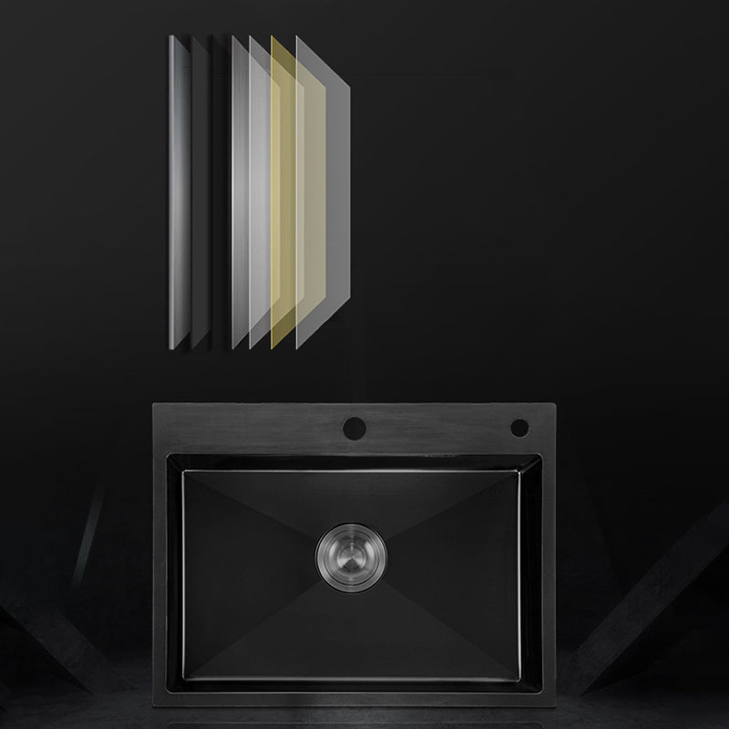 Contemporary Kitchen Sink Stainless Steel 2 Holes Drop-In Kitchen Sink Clearhalo 'Home Improvement' 'home_improvement' 'home_improvement_kitchen_sinks' 'Kitchen Remodel & Kitchen Fixtures' 'Kitchen Sinks & Faucet Components' 'Kitchen Sinks' 'kitchen_sinks' 6312511