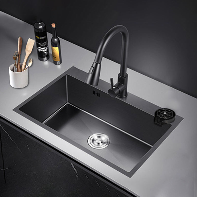 Contemporary Kitchen Sink Stainless Steel 2 Holes Drop-In Kitchen Sink Clearhalo 'Home Improvement' 'home_improvement' 'home_improvement_kitchen_sinks' 'Kitchen Remodel & Kitchen Fixtures' 'Kitchen Sinks & Faucet Components' 'Kitchen Sinks' 'kitchen_sinks' 6312521