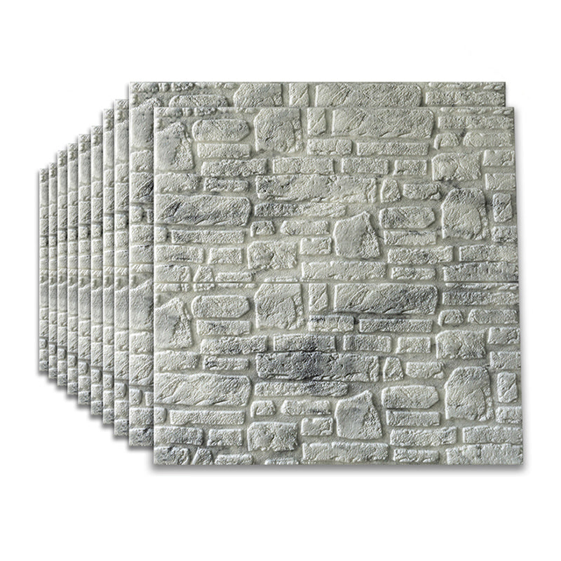 3D Artificial Stone Wall Panel Modern Style Home Living Room Panel Wall (10-pack) Gray-White Clearhalo 'Flooring 'Home Improvement' 'home_improvement' 'home_improvement_wall_paneling' 'Wall Paneling' 'wall_paneling' 'Walls & Ceilings' Walls and Ceiling' 6312912