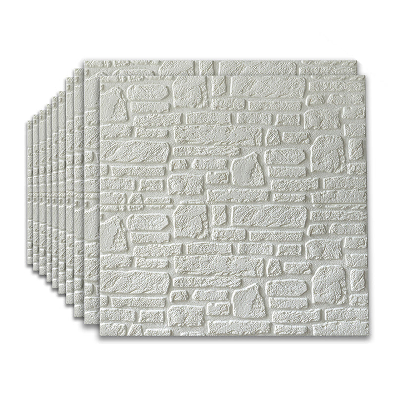 3D Artificial Stone Wall Panel Modern Style Home Living Room Panel Wall (10-pack) White Clearhalo 'Flooring 'Home Improvement' 'home_improvement' 'home_improvement_wall_paneling' 'Wall Paneling' 'wall_paneling' 'Walls & Ceilings' Walls and Ceiling' 6312913
