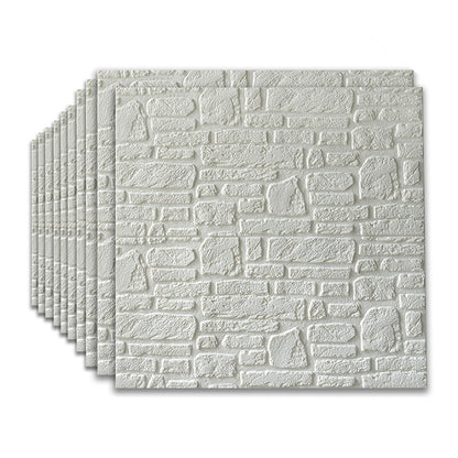 3D Artificial Stone Wall Panel Modern Style Home Living Room Panel Wall (10-pack) White Clearhalo 'Flooring 'Home Improvement' 'home_improvement' 'home_improvement_wall_paneling' 'Wall Paneling' 'wall_paneling' 'Walls & Ceilings' Walls and Ceiling' 6312913