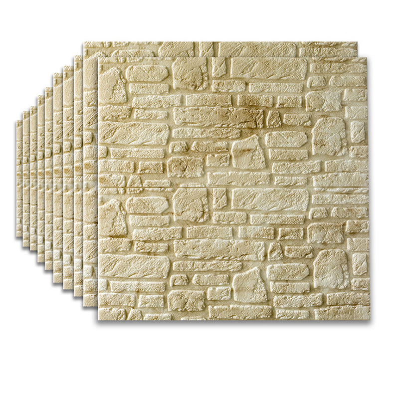 3D Artificial Stone Wall Panel Modern Style Home Living Room Panel Wall (10-pack) Yellow Clearhalo 'Flooring 'Home Improvement' 'home_improvement' 'home_improvement_wall_paneling' 'Wall Paneling' 'wall_paneling' 'Walls & Ceilings' Walls and Ceiling' 6312917