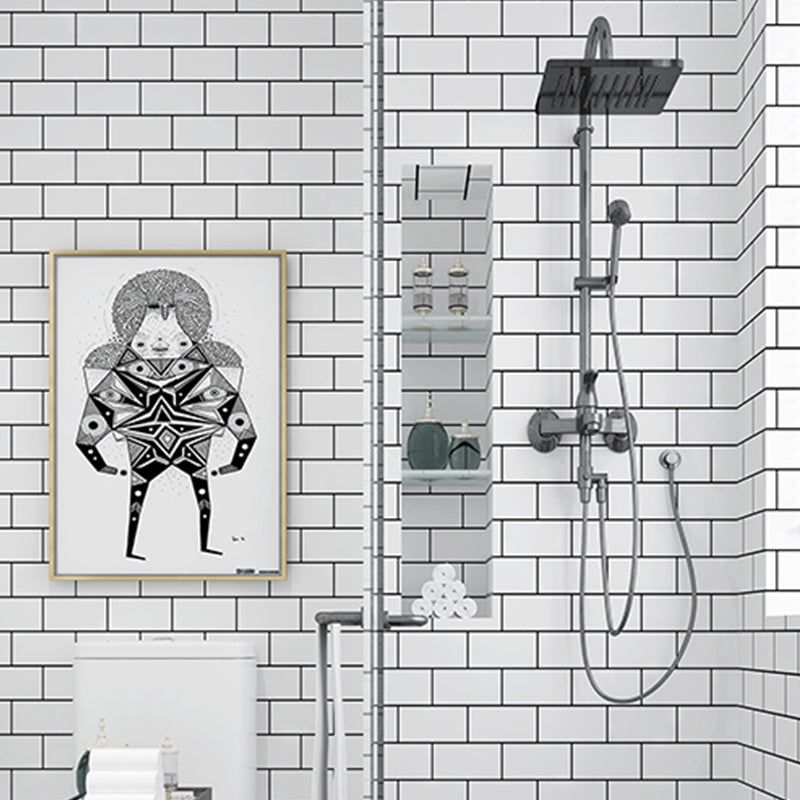 Square Mosaic Tile Plastic Peel and Stick Tile for Kitchen and Bathroom Ivory Clearhalo 'Flooring 'Home Improvement' 'home_improvement' 'home_improvement_peel_stick_blacksplash' 'Peel & Stick Backsplash Tile' 'peel_stick_blacksplash' 'Walls & Ceilings' Walls and Ceiling' 6312995