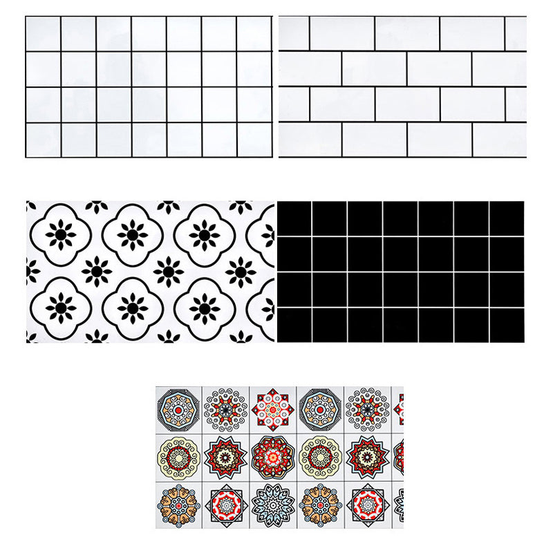 Square Mosaic Tile Plastic Peel and Stick Tile for Kitchen and Bathroom Clearhalo 'Flooring 'Home Improvement' 'home_improvement' 'home_improvement_peel_stick_blacksplash' 'Peel & Stick Backsplash Tile' 'peel_stick_blacksplash' 'Walls & Ceilings' Walls and Ceiling' 6313006