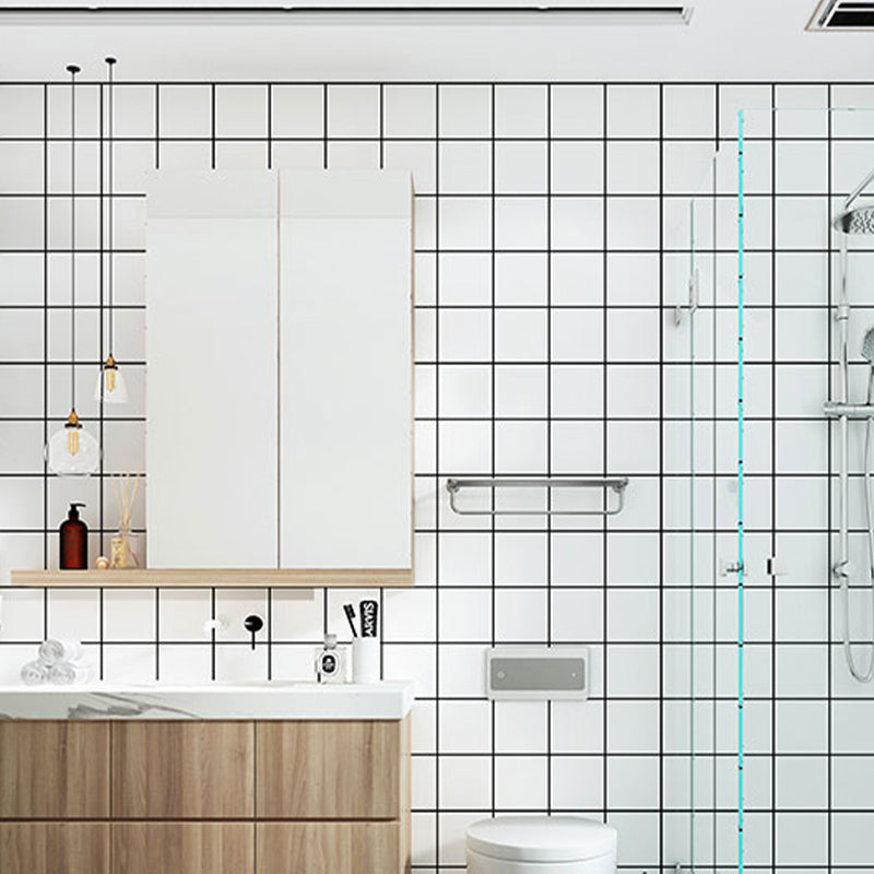 Square Mosaic Tile Plastic Peel and Stick Tile for Kitchen and Bathroom Clearhalo 'Flooring 'Home Improvement' 'home_improvement' 'home_improvement_peel_stick_blacksplash' 'Peel & Stick Backsplash Tile' 'peel_stick_blacksplash' 'Walls & Ceilings' Walls and Ceiling' 6313007