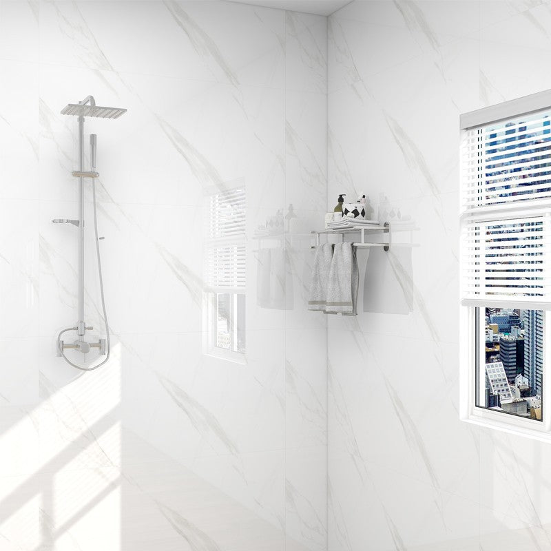 Rectangular PVC Field Tile 19.7" Peel and Stick Tile for Shower White Clearhalo 'Flooring 'Home Improvement' 'home_improvement' 'home_improvement_peel_stick_blacksplash' 'Peel & Stick Backsplash Tile' 'peel_stick_blacksplash' 'Walls & Ceilings' Walls and Ceiling' 6313093