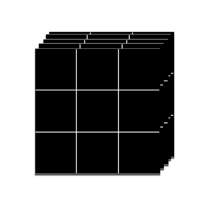 Modern Square Grid Single Tile Plastic Peel & Stick Field Tile Black White Clearhalo 'Flooring 'Home Improvement' 'home_improvement' 'home_improvement_peel_stick_blacksplash' 'Peel & Stick Backsplash Tile' 'peel_stick_blacksplash' 'Walls & Ceilings' Walls and Ceiling' 6313109