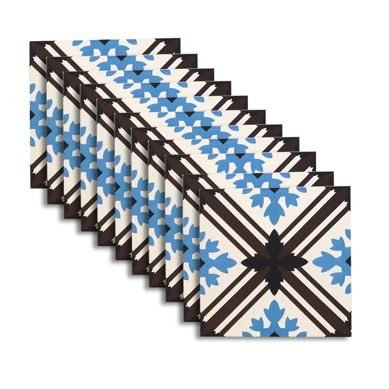 Square 11.81"x11.81" Ceramic Tile Spanish/Moroccan Singular Tile Beige Blue Clearhalo 'Floor Tiles & Wall Tiles' 'floor_tiles_wall_tiles' 'Flooring 'Home Improvement' 'home_improvement' 'home_improvement_floor_tiles_wall_tiles' Walls and Ceiling' 6314351