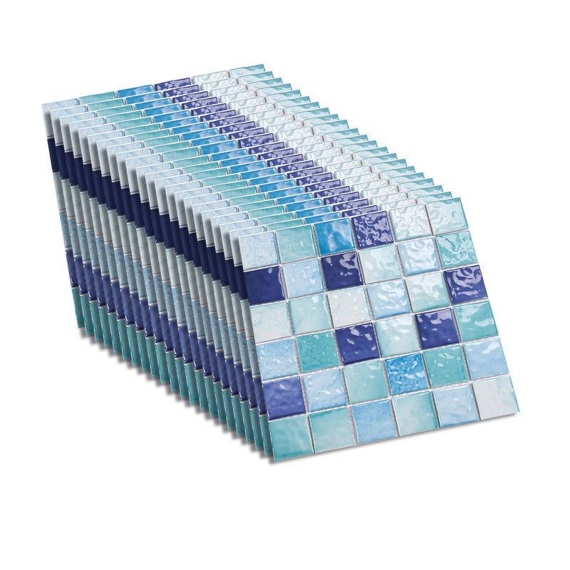 Square Ceramic Tile Brick Look Mosaic Tile for Pool and Bathroom Use Green + Blue Clearhalo 'Floor Tiles & Wall Tiles' 'floor_tiles_wall_tiles' 'Flooring 'Home Improvement' 'home_improvement' 'home_improvement_floor_tiles_wall_tiles' Walls and Ceiling' 6316357