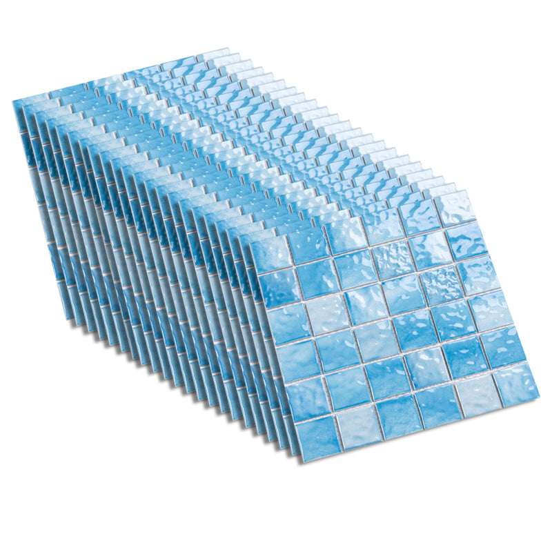 Square Ceramic Tile Brick Look Mosaic Tile for Pool and Bathroom Use Water Blue Clearhalo 'Floor Tiles & Wall Tiles' 'floor_tiles_wall_tiles' 'Flooring 'Home Improvement' 'home_improvement' 'home_improvement_floor_tiles_wall_tiles' Walls and Ceiling' 6316372