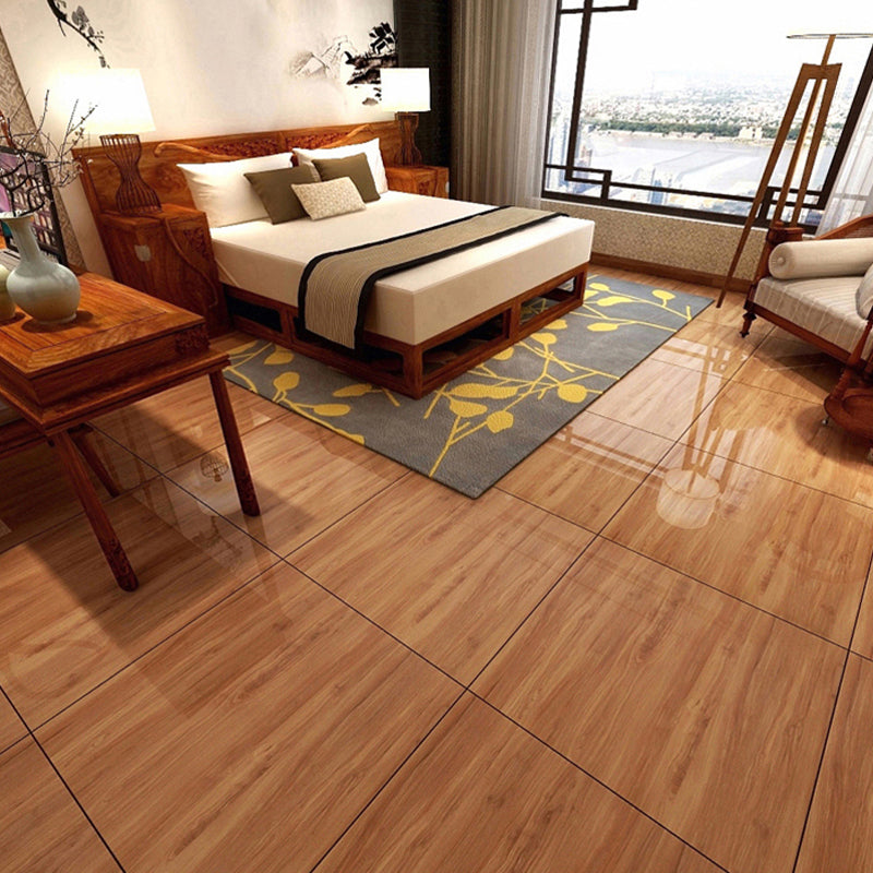 Glazed Square Floor Tile Porcelain Floor Tile with Wooden Pattern Clearhalo 'Floor Tiles & Wall Tiles' 'floor_tiles_wall_tiles' 'Flooring 'Home Improvement' 'home_improvement' 'home_improvement_floor_tiles_wall_tiles' Walls and Ceiling' 6316412