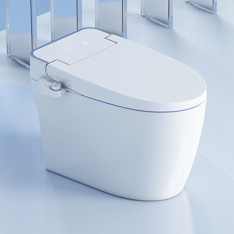 Contemporary 1-Piece Bidet Toilet Floor Mounted White Toilet Bowl for Bathroom Automatic Lid 12" Clearhalo 'Bathroom Remodel & Bathroom Fixtures' 'Home Improvement' 'home_improvement' 'home_improvement_toilets' 'Toilets & Bidets' 'Toilets' 6320266
