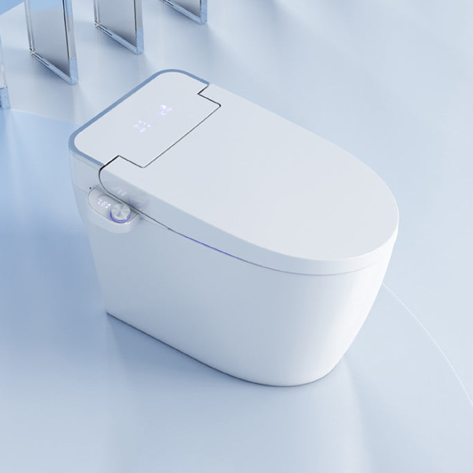Contemporary 1-Piece Bidet Toilet Floor Mounted White Toilet Bowl for Bathroom Automatic Lid 16" Clearhalo 'Bathroom Remodel & Bathroom Fixtures' 'Home Improvement' 'home_improvement' 'home_improvement_toilets' 'Toilets & Bidets' 'Toilets' 6320268