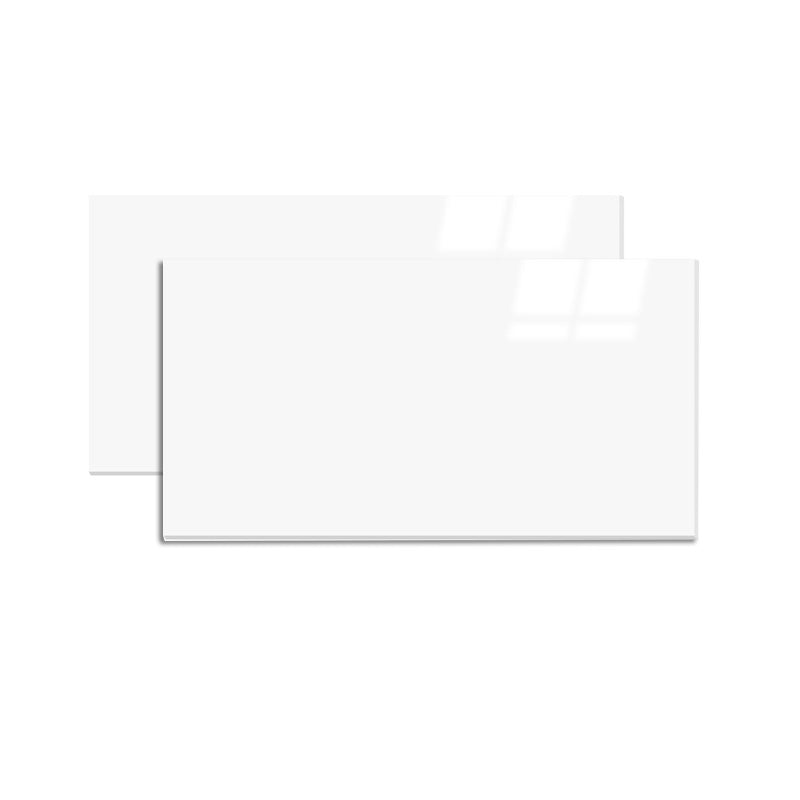 White Square Porcelain Singular Tile White No Pattern Tile for Wall and Floor 24"L x 47"W x 0.4"H Glossy Polished Clearhalo 'Floor Tiles & Wall Tiles' 'floor_tiles_wall_tiles' 'Flooring 'Home Improvement' 'home_improvement' 'home_improvement_floor_tiles_wall_tiles' Walls and Ceiling' 6321095