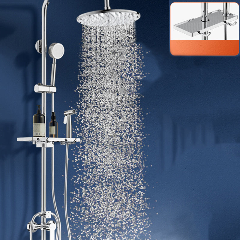 Modern Shower System Handle Lever Wall Mounted Copper Shower System Clearhalo 'Bathroom Remodel & Bathroom Fixtures' 'Home Improvement' 'home_improvement' 'home_improvement_shower_faucets' 'Shower Faucets & Systems' 'shower_faucets' 'Showers & Bathtubs Plumbing' 'Showers & Bathtubs' 6321108