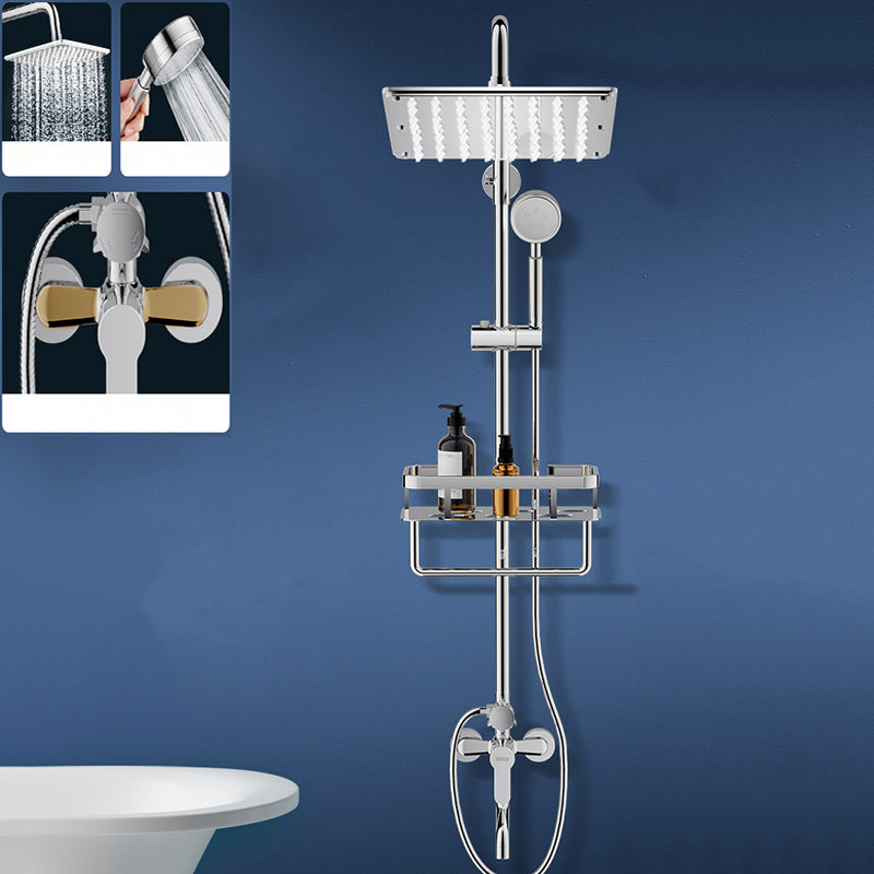 Modern Shower System Handle Lever Wall Mounted Copper Shower System Square 3 Clearhalo 'Bathroom Remodel & Bathroom Fixtures' 'Home Improvement' 'home_improvement' 'home_improvement_shower_faucets' 'Shower Faucets & Systems' 'shower_faucets' 'Showers & Bathtubs Plumbing' 'Showers & Bathtubs' 6321109