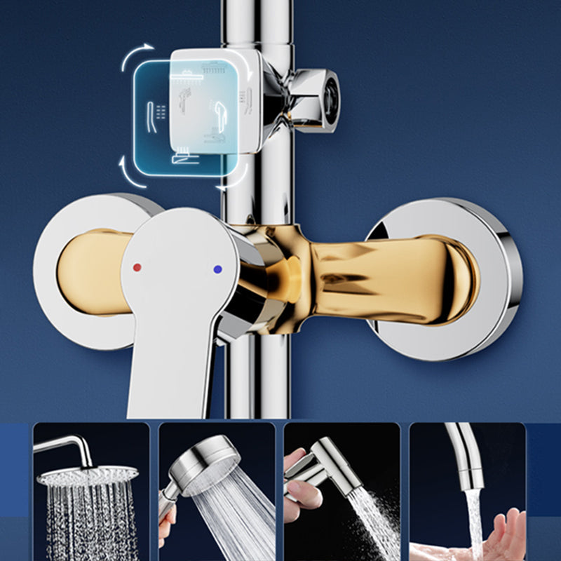 Modern Shower System Handle Lever Wall Mounted Copper Shower System Clearhalo 'Bathroom Remodel & Bathroom Fixtures' 'Home Improvement' 'home_improvement' 'home_improvement_shower_faucets' 'Shower Faucets & Systems' 'shower_faucets' 'Showers & Bathtubs Plumbing' 'Showers & Bathtubs' 6321111