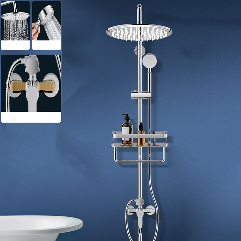 Modern Shower System Handle Lever Wall Mounted Copper Shower System Round 3 Clearhalo 'Bathroom Remodel & Bathroom Fixtures' 'Home Improvement' 'home_improvement' 'home_improvement_shower_faucets' 'Shower Faucets & Systems' 'shower_faucets' 'Showers & Bathtubs Plumbing' 'Showers & Bathtubs' 6321112