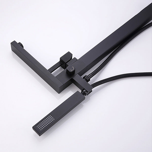 Modern Freestanding Tub Filler Trim Copper Floor Mounted Freestanding Bathtub Faucet Clearhalo 'Bathroom Remodel & Bathroom Fixtures' 'Bathtub Faucets' 'bathtub_faucets' 'Home Improvement' 'home_improvement' 'home_improvement_bathtub_faucets' 6321173