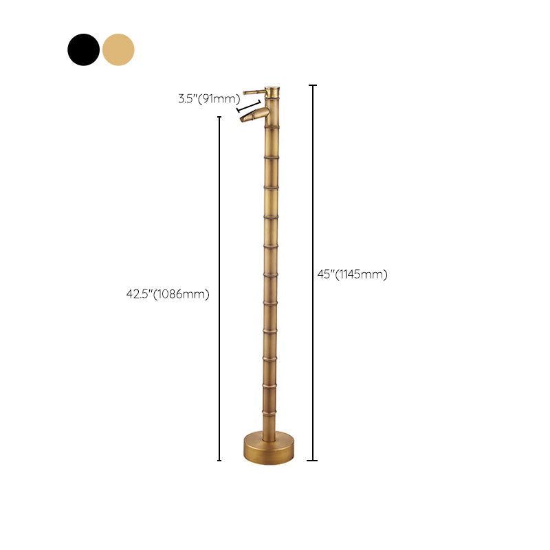 Modern Freestanding Bathtub Faucet Brass Floor Mount Free Standing Tub Filler Faucet Clearhalo 'Bathroom Remodel & Bathroom Fixtures' 'Bathtub Faucets' 'bathtub_faucets' 'Home Improvement' 'home_improvement' 'home_improvement_bathtub_faucets' 6321212