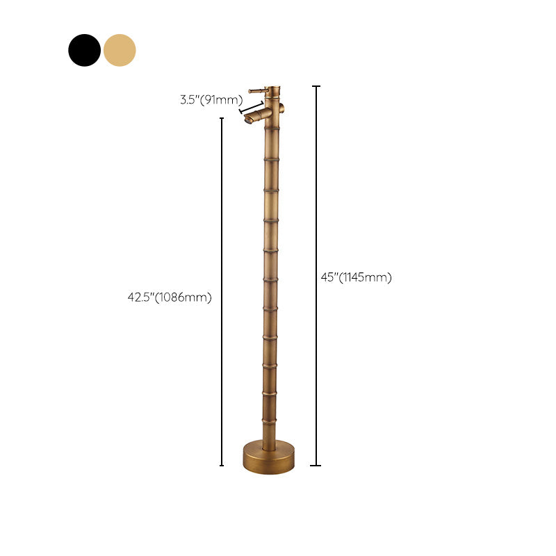 Modern Freestanding Bathtub Faucet Brass Floor Mount Free Standing Tub Filler Faucet Clearhalo 'Bathroom Remodel & Bathroom Fixtures' 'Bathtub Faucets' 'bathtub_faucets' 'Home Improvement' 'home_improvement' 'home_improvement_bathtub_faucets' 6321213