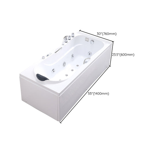 Modern Acrylic Rectangular Bathroom Bathtub with Drain White Tub Clearhalo 'Bathroom Remodel & Bathroom Fixtures' 'Bathtubs' 'Home Improvement' 'home_improvement' 'home_improvement_bathtubs' 'Showers & Bathtubs' 6323146