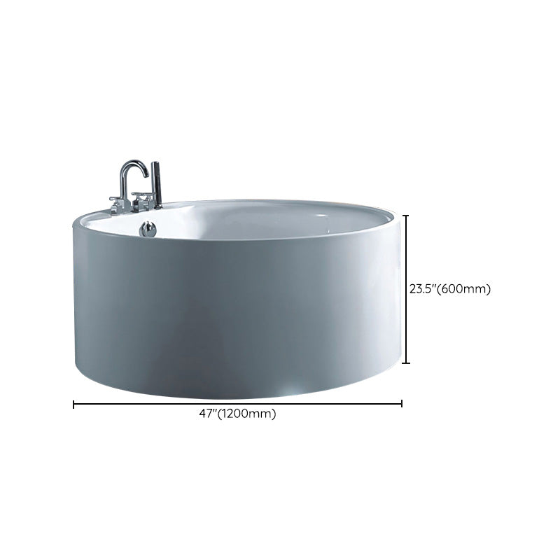 Round Acrylic Soaking Bathtub Modern Stand Alone Back to Wall Tub Clearhalo 'Bathroom Remodel & Bathroom Fixtures' 'Bathtubs' 'Home Improvement' 'home_improvement' 'home_improvement_bathtubs' 'Showers & Bathtubs' 6323168