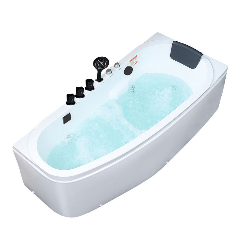 Corner Acrylic Bathroom Bath Tub Modern Back to Wall Soaking Tub Clearhalo 'Bathroom Remodel & Bathroom Fixtures' 'Bathtubs' 'Home Improvement' 'home_improvement' 'home_improvement_bathtubs' 'Showers & Bathtubs' 6323240